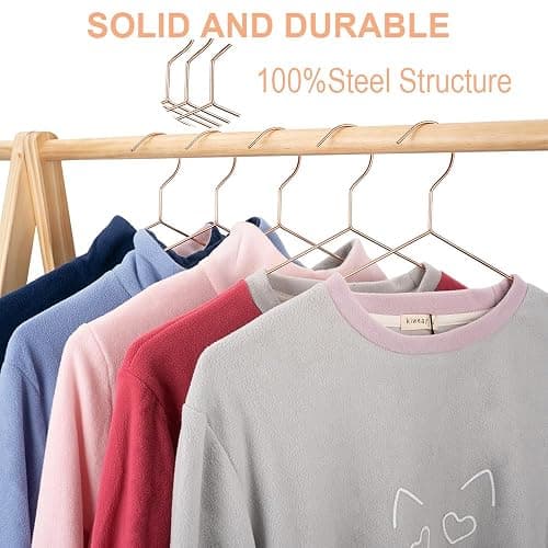 Koobay 16.5" Rose Gold Copper Clothes Hangers - 30 Pack,Heavy Duty Strong Metal Hanger for Storage Display Sling Organization of Coat Shirts Dresses Jacket Elegant Standard Suit Accessory - 30 thumbnail 7