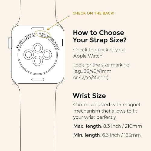 My Pretty Strap - Compatible Apple Watch Band Strap, Stainless Steel Fashion iWatch Replacement Strap- Easy Resizing, No Tool Needed, Fits Most Wrists- Series 1-11, SE and Ultra thumbnail 6