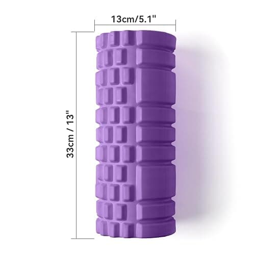 Krightlink Foam Roller for Muscle Massager, Patented 13" High Density Exercise Roller for Muscle and Myofascial Trigger Point Release, Yoga, Back Roller for Fitness, Yoga (Purple) thumbnail 6