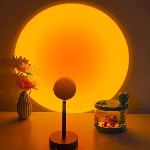 Balkwan Sunset Lamp Projection Rotation Rainbow Lamp Led Romantic Visual Led Light Network Red Light with USB Modern Floor Stand Night Light Living Room Bedroom Decor (Sunset Red) thumbnail 8