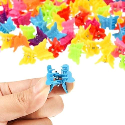 100 Packs Assorted Color Butterfly Hair Clips, Beautiful Mini Clips Accessories for Women and Girls, Random - Multicolor thumbnail 4