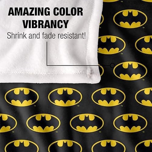 Batman Classic Bat Shield Logo Pattern Silky Touch Super Soft Throw Blanket 36" x 58",Classic Bat Shield Logo Pattern thumbnail 5