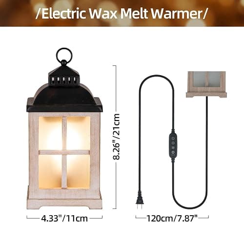 Staymoment Wax Melt Warmer with Timer: Farmhouse Scentsy Lantern Candle Warmer Electric Tart Burner with Lid for Scented Wax - Washwhite thumbnail 2