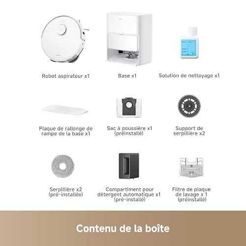 MOVA P50 Pro Ultra Robot aspirateur avec lingette adaptative, puissance d'aspiration de 19 000 Pa avec brosse anti-enchevêtrement, nettoyage automatique de la lingette et de la plaque de lavage à 75°C thumbnail 10