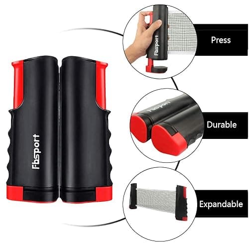 FBSPORT Ping Pong Paddle Set, Portable Table Tennis Set with Retractable Net,Rackets,Balls and Carry Bag for Indoor/Outdoor Games thumbnail 5
