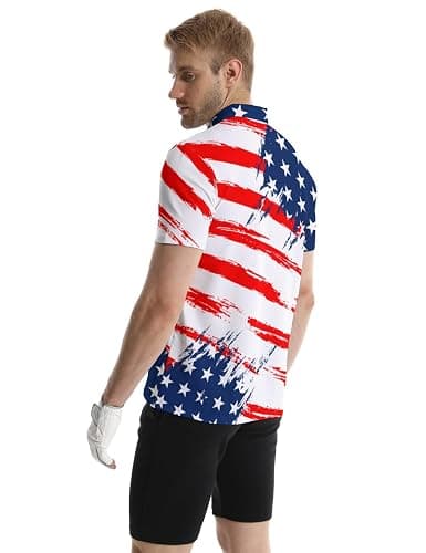 Golf Polo Shirts for Men Funny Print Quick Dry Short Sleeve Performance Golf Shirts Moisture Wicking Polo Shirts thumbnail 3