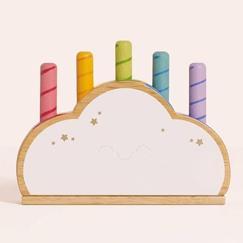 Le Toy Van PL133 Wooden Educational Petilou Rainbow Cloud Pop Press and Release Baby Sensory Montessori Toddler Learning Toy-Suitable for 18+ Months thumbnail 5