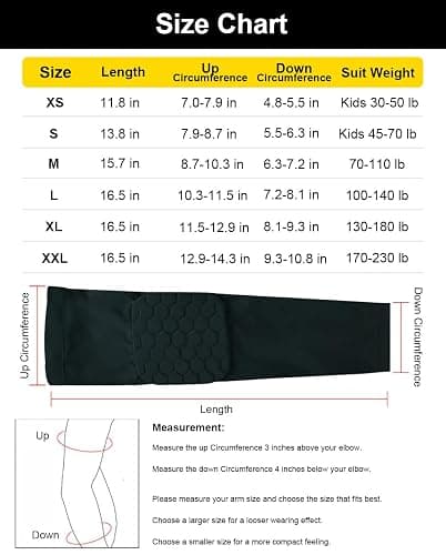 2 Pack Basketball Arm Sleeves Football Arm Sleeves Volleyball Arm Sleeves, Honeycomb Anti Collision Padded Arm Sleeve thumbnail 7