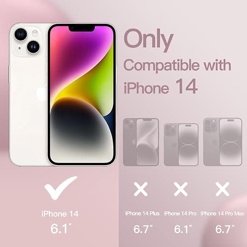 JETech Silicone Case for iPhone 14 6.1-Inch, Silky-Soft Touch Full-Body Protective Phone Case, Shockproof Cover with Microfiber Lining (Pink) thumbnail 2