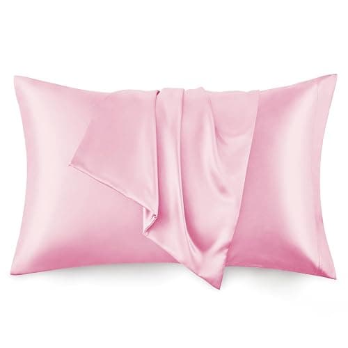 Love's cabin Satin Pillowcase for Hair and Skin (Pink, 20x30 inches) Similar to Silk Pillow Cases, Pillow Cases Queen Size Set of 2 - Satin Cooling Pillow Covers with Envelope Closure - Image 1