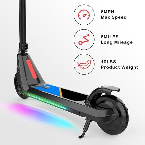 LINGTENG Electric Scooter for Kids Age 6-10, Kick-Start Boost Scooter with Adjustable Speed and Height, Flash Wheel & Deck Lights thumbnail 2