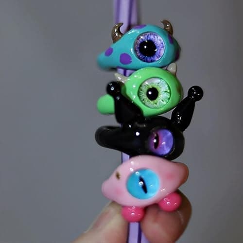 unahtinr 9pcs Y2K Cartoon Little Monsters Eyeball Ring Funny Resin Open Finger Ring Cute Couple Knuckle Ring Party Jewelry thumbnail 8