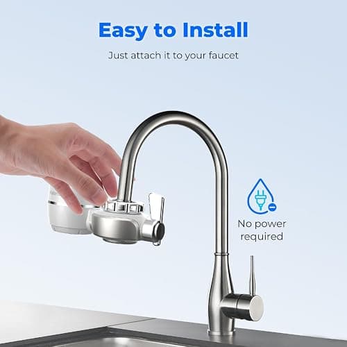 Waterdrop Water Filter for Sink Faucet, NSF Certified Water Purifier, 320 Gallon Tap Water Filter for Kitchen Sink, Reduces Chlorine, Lead-Free Material, Faucet Mount Water Filtration System, 1 Filter - Plastic - Basic Faucet with 1 Filter thumbnail 8