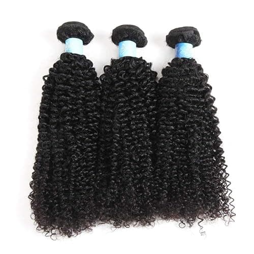BLY 7A Mongolian Kinky Curly Human Hair 3 Bundles Pack 22/24/26 Inch Unprocessed Hair Weave Weft for Black Women Natural Color thumbnail 2