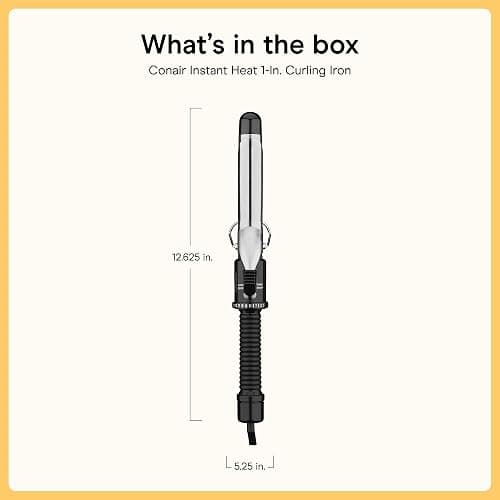 Conair Curling Iron​, Fine to Thick Hair, 1-in. Barrel, Black/Silver | Hair curler with multi-layer technology for tight curls and loose waves, 25 heat settings up to 400°F, and 60-second heat-up thumbnail 7