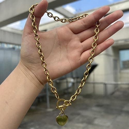 WangGao Elegent Love Stainless Steel Link Chain Blank Heart Charms Necklace for Women Toggle Clasp Closure thumbnail 4