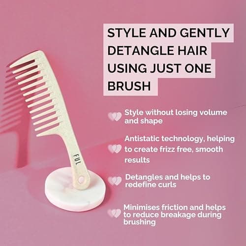 FUL: Curly Hair Products: Wide Tooth Comb for Afro, Curly, and Wavy Hair - Ideal Shower Comb for Detangling and Styling. Combs for women and also suitable as a mens comb thumbnail 2