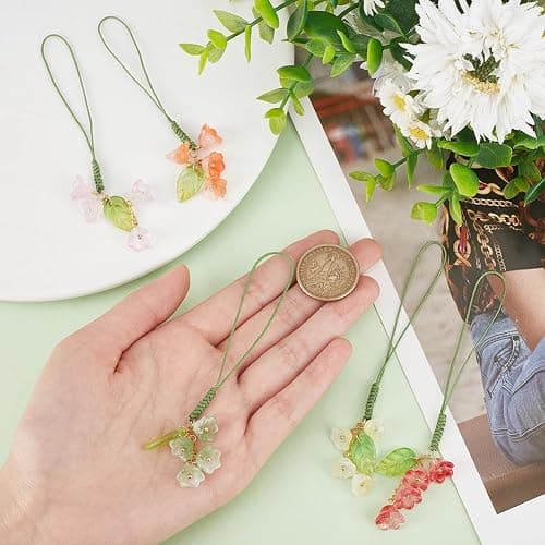 BENECREAT Cute Phone Charm Accessories, Fruit Lollipop Butterfly Milk Tea Bear Colorful Resin Phone Charm Strap thumbnail 3