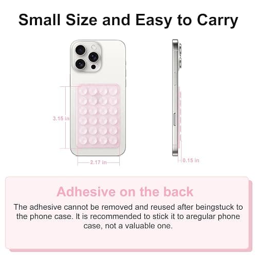 4PCS Glitter Silicone Suction Phone Case Mount, Non Slip Suction Cup, Hands-Free Phone Accessories Holder for Selfies and Videos, Silicone Adhesive Stand Sticky for Cell Phone (Pink Glitter) thumbnail 3