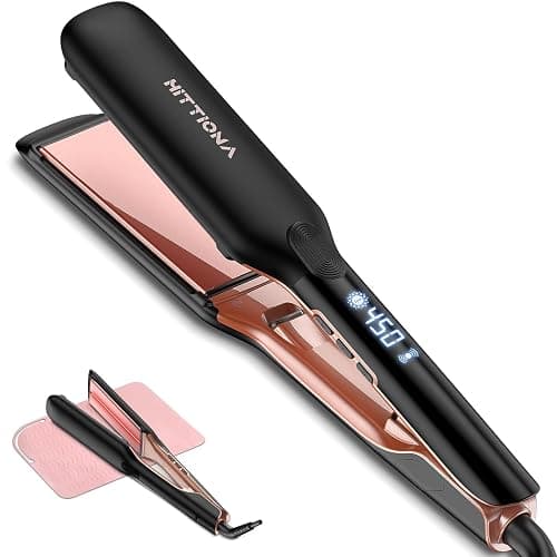 HITTIONA Flat Iron Hair Straightener - 1.75" Infrared Ceramic Flat Iron Anti-Frizz with Ionic & Vibration Technology, 5S Instant Heat, Dual Voltage Hair Straightener, for All Hair Types - Image 1