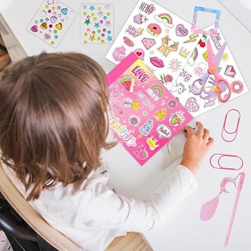 ele ELEOPTION DIY Journal Kit for Girls Ages 8-12,54pcs Journal Set DIY Girls Diary Age 6-8 Scrapbook & Diary Set, Journaling Art Crafts Kit for 8 9 10 11 12 13 14 Year Old Teenage Girl thumbnail 3