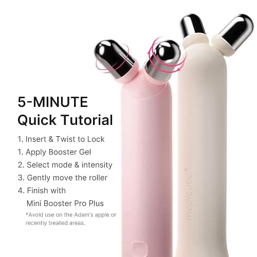 medicube Mini Booster Pro Plus Face Roller Device Set - Face & Body, Pink | 2-in-1 Massage & Skincare Device - Jawline Care & Depuffing, Face & Body Massager with 3 Modes, Korean Facial Device, Pink thumbnail 7