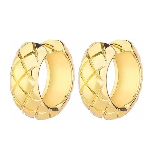 Wgoud Chunky Hoop Earrings Set 14K Gold Plated Hoop Earrings for Women Hypoallergenic, Thick Twisted Huggie Hoops Earring Set thumbnail 8