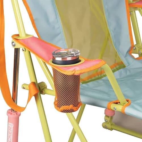 GCI Outdoor Comfort Pro Rocker Camping Chair | Portable Folding Rocking Chair with Durable Armrests & Drink Holder — Sweet Tea thumbnail 8