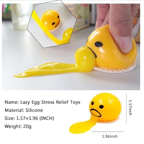 5PCS Yellow Round Vomiting & Sucking Lazy Egg Yolk, Vomiting Egg Yolk,Vent Stress Tricky Game Relief Toys thumbnail 7