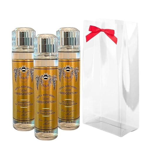 Bath & Body Works BRIDGERTON DIAMOND OF THE SEASON Fine Fragrance Mist Gift Set with a Red Bow for Holiday 8 fl oz - Pack of 3 - Image 1