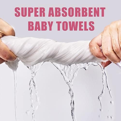 Muslin Baby Bath Towels,3 Pack,6Layer Large 40"x40", Natural Cotton,Pink | Ultra Soft and Absorbent,Infant Toddler Blanket Towel, Unisex Suitable for Girls and Boys,Newborn Essential,Quick-drying thumbnail 5