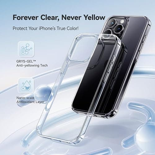 CASEKOO for iPhone 16 Pro Case Crystal Clear, [Never Yellow Technology] [12FT Military-Grade Protection] Transparent Slim Cover Women Men Phone 16 Pro Case 6.3 inch, Clear thumbnail 2