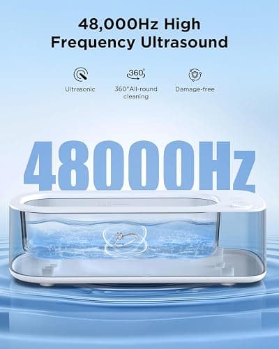 OSLTWI Ultrasonic Jewelry Cleaner Machine: 48KHz Ultra Sonic Cleaner for Jewelry,Eyeglass,Rings,Watch Band,Dentures,with Dual Cleaning Modes,350ML 304 Stainless Steel Tank,Gift for Wife,Mom,Daughter thumbnail 5