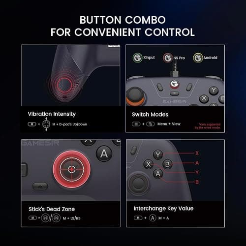 GameSir Nova Lite 2.4g Wireless Controller for Windows PC, iPhone, Android, Switch & Steam Deck, Bluetooth Controller Gamepad with Hall Effect Trigger,Turbo,Rumble Vibration(Nova Lite Purple) thumbnail 7