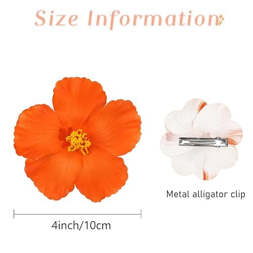 4Pcs Hawaiian Flower Hair Clips Hibiscus Hair Clip Plumeria Flower Beach hair accessories for Women Vacation Party thumbnail 5