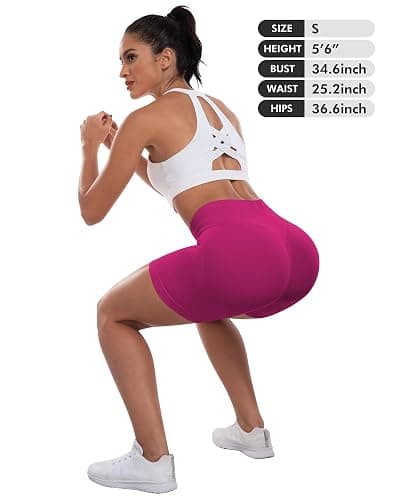 ATHVOTAR Workout Gym Shorts Women, High Waisted Seamless Butt Lifting Scrunch Butt Sports Shorts thumbnail 6