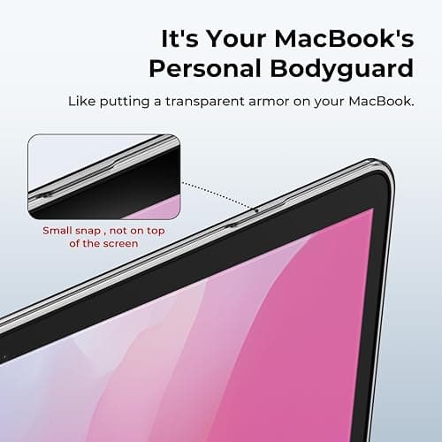 EooCoo Case compatible for Macbook Pro 14 inch M5 A3434 2025 M4 A3112 A3185 A3401 M3 A2918 A2992 M2 A2779 M1 A2442 Pro/Max, 2021-2024, Transparent Laptop Case Plastic Hard Shell Cover, Crystal Clear thumbnail 5
