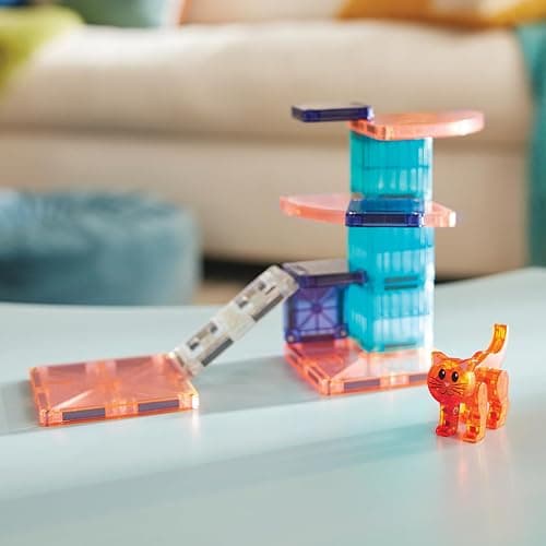 MAGNA-TILES Cat Tree 13-Piece Magnetic Construction Set, The Original Magnetic Building Brand thumbnail 2