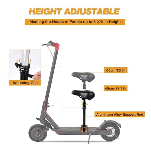 Yungeln New Upgrade Electric Scooter Seat,Adjustable Shock Absorption Seat Compatible with Xiaomi M365 M365 Pro Electric Scooter Fits 5.5"-6.2" thumbnail 5