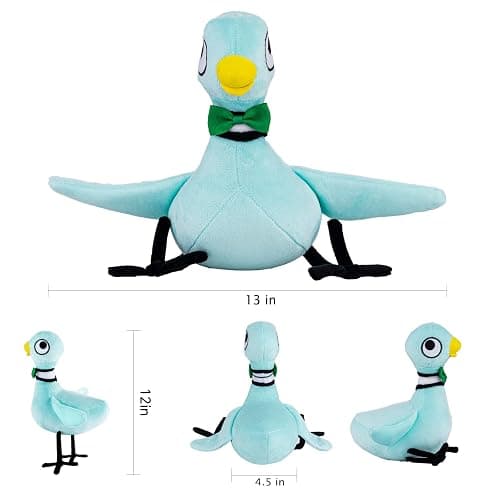 Don't Let The Pigeon Drive The Bus Plush for Mo Willems Pigeon Books Series Pigeon Stuffed Animal, Book Characters Plush Gifts for Kids(Light Blue) thumbnail 3
