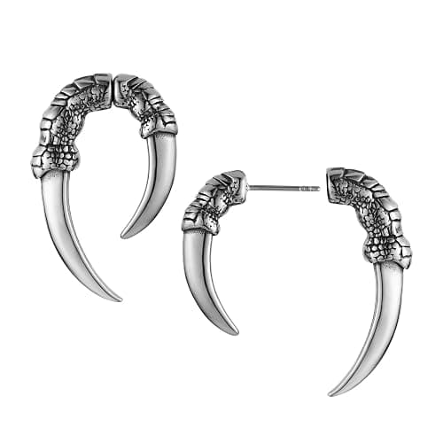 HZMAN Stainless Steel Dragon Claw Stud Earrings for Men Women Gothic Punk Piercing Sharp Claw Earring Jewelry Gift - Image 1