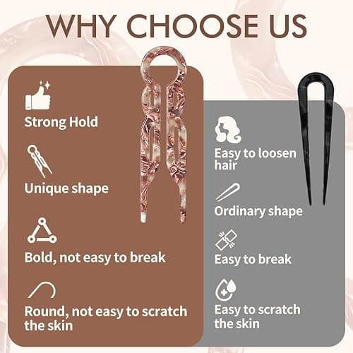 Prestige French Hair Pins, Acetate Leopard Print Hair Pin for Women,Suitable for All Hair Types (Multicolor-C-4PCS) thumbnail 3