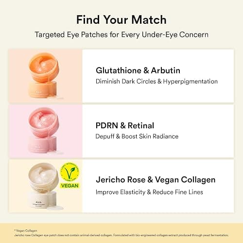 Abib Vegan Collagen Eye Patches for Wrinkles & Fine Line with Jericho Rose Jelly & Peptides, 60 Count, Korean Skin Care thumbnail 4