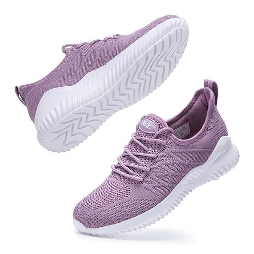 Akk Womens Walking Tennis Shoes - Slip On Memory Foam Lightweight Casual Sneakers for Gym Work Travel Workout thumbnail 3