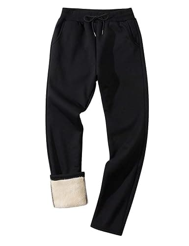 Gihuo Men's Winter Fleece Pants Sherpa Lined Sweatpants Active Running Jogger Pants - Image 1