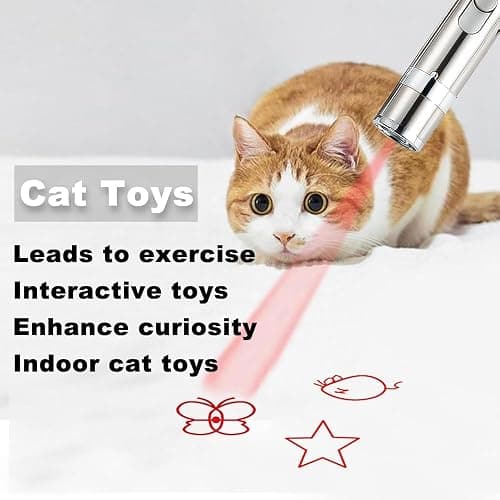 Cat Toys 2 pcs, 7 in 1 Function Interactive Cat Toy, USB Rechargeable LED Light, Interactive for Indoor Cats Dog, Red Dot Kitten Practice Chaser Toys thumbnail 7