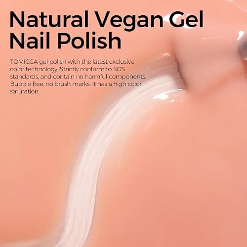 TOMICCA Nude Gel Nail Polish - Clear, Jelly, Translucent Nude - Quick Dry, Long Lasting UV Neutral Gel Polish for Nail Art Manicure thumbnail 3