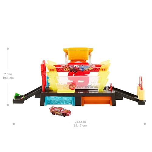 Mattel Disney Pixar Cars Color Changers Car Wash Playset with Color Changing Lightning McQueen Toy Vehicle, 20-Inches Long, Connects to Other Sets thumbnail 3