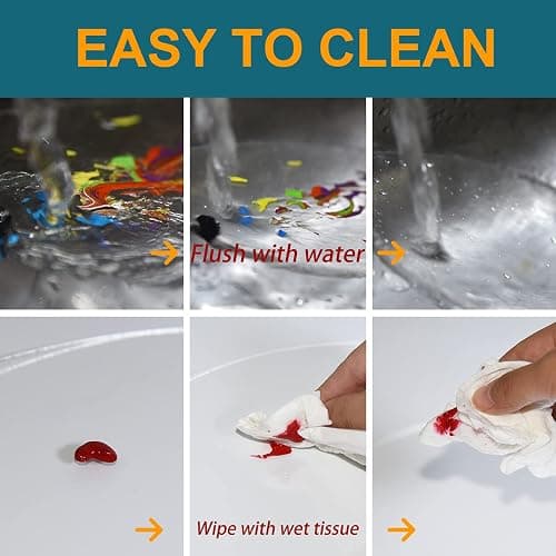 2 Pcs Clear Acrylic Paint Palette 10 x 6 Inches and 12 x 8 Inches Art Paint Tray for DIY Artist Craft and Oil Painting with Thumb Hole and Protective Paper thumbnail 4