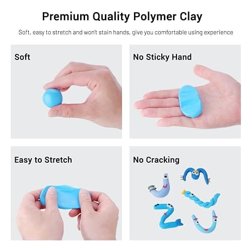 Artme Polymer Clay, 116 Colors Oven Bake Modeling Clay Starter Kits for Kids, Creative Polymer Clay Kit with Sculpting Tools and Jewelry Accessories, Non-Toxic, Ideal DIY Gifts for Adults and Teens thumbnail 6